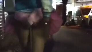 Creampies: What a naughty girl letting all daddy's cum driping on the street #4