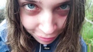 Oral Creampie: MihaNika gets cum in her mouth in the mountains #2